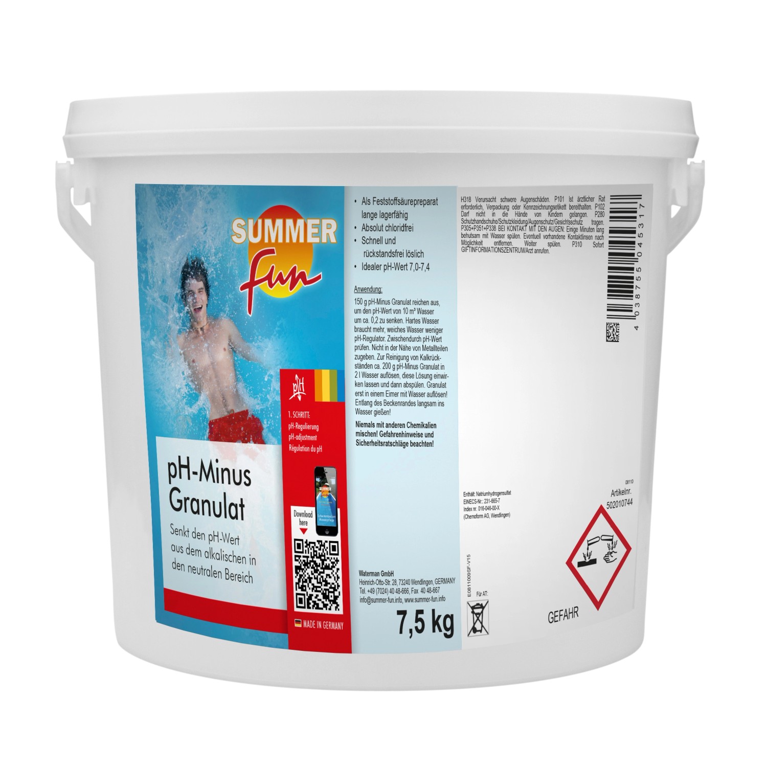 Summer Fun pH-minus Granulat Inhalt 7,5 kg von Summer Fun