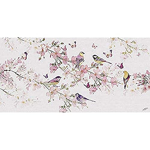 Summer Thornton Birds and Blossom 50 x 100cm Canvas Print Leinwanddruck, Mehrfarbig, 50 x 100 cm von Summer Thornton
