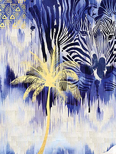 Summer Thornton Ikat Zebra Leinwanddruck, Mehrfarbig, 60 x 80 cm von Summer Thornton