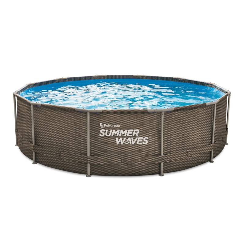 Summer Waves Frame Pool Dark Double Rattan Print Aktive 3,66 m x 91 cm von Summer Waves