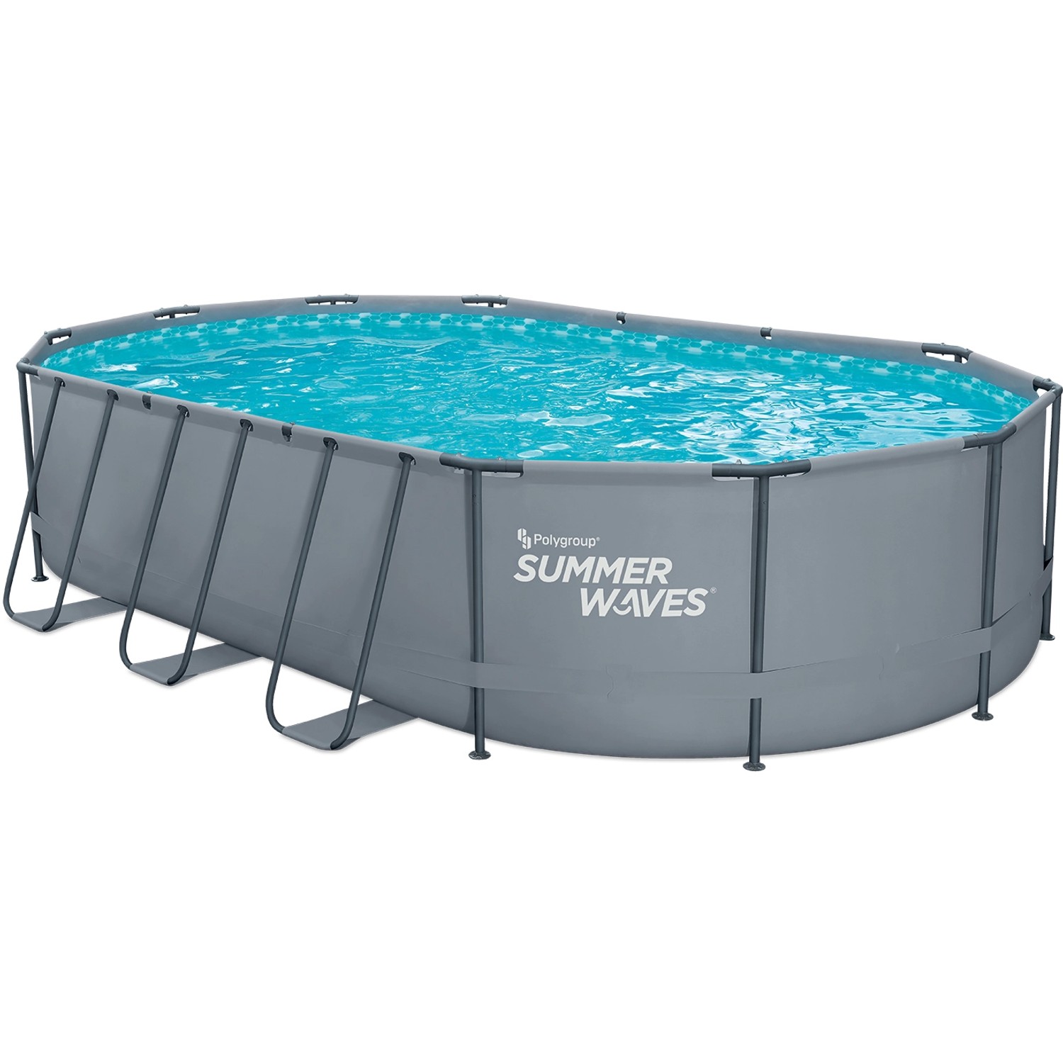 Summer Waves Pool Active Oval Anthrazit 610 cm x 366 cm x 122 cm von Summer Waves