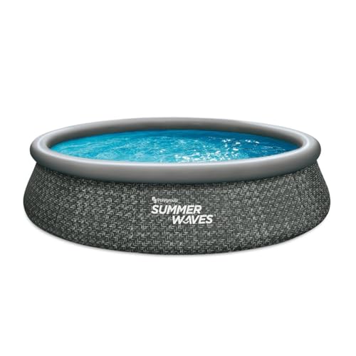 Summer Waves Pool Set Dark Herringbone 3,96m x 84cm 7147 Liter Quick Up Pool von Summer Waves