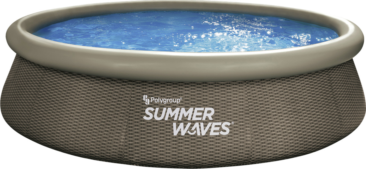 Summer Waves Quick Pool aufblasbar Rattan braun Ø 366 x 76 cm von Summer Waves