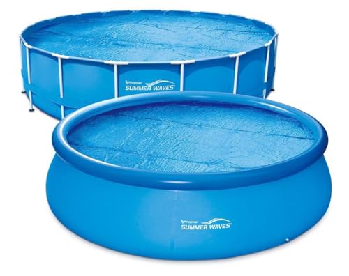 Summer Waves Solarfolie Solarplane Solar Cover - Poolheizung Pool Solarabdeckplane - Solarfolie Stärke 60 µm - Solarplane zuschneidbar - Poolheizung für Wassererwärmung (rund - Ø 3.05m) von Summer Waves