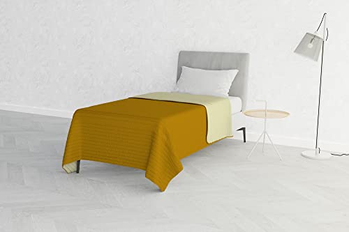 Italian Bed Linen Q-SUMMER-senape/crema-1P Sommer Steppdecke Senf/creme, 100% Microfiber, 170x250 cm von Italian Bed Linen