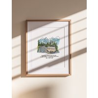 Reise Van Druck | Aquarell Illustration Kunstdruck Geschenk Fernweh Gemälde von SummerStokesArt