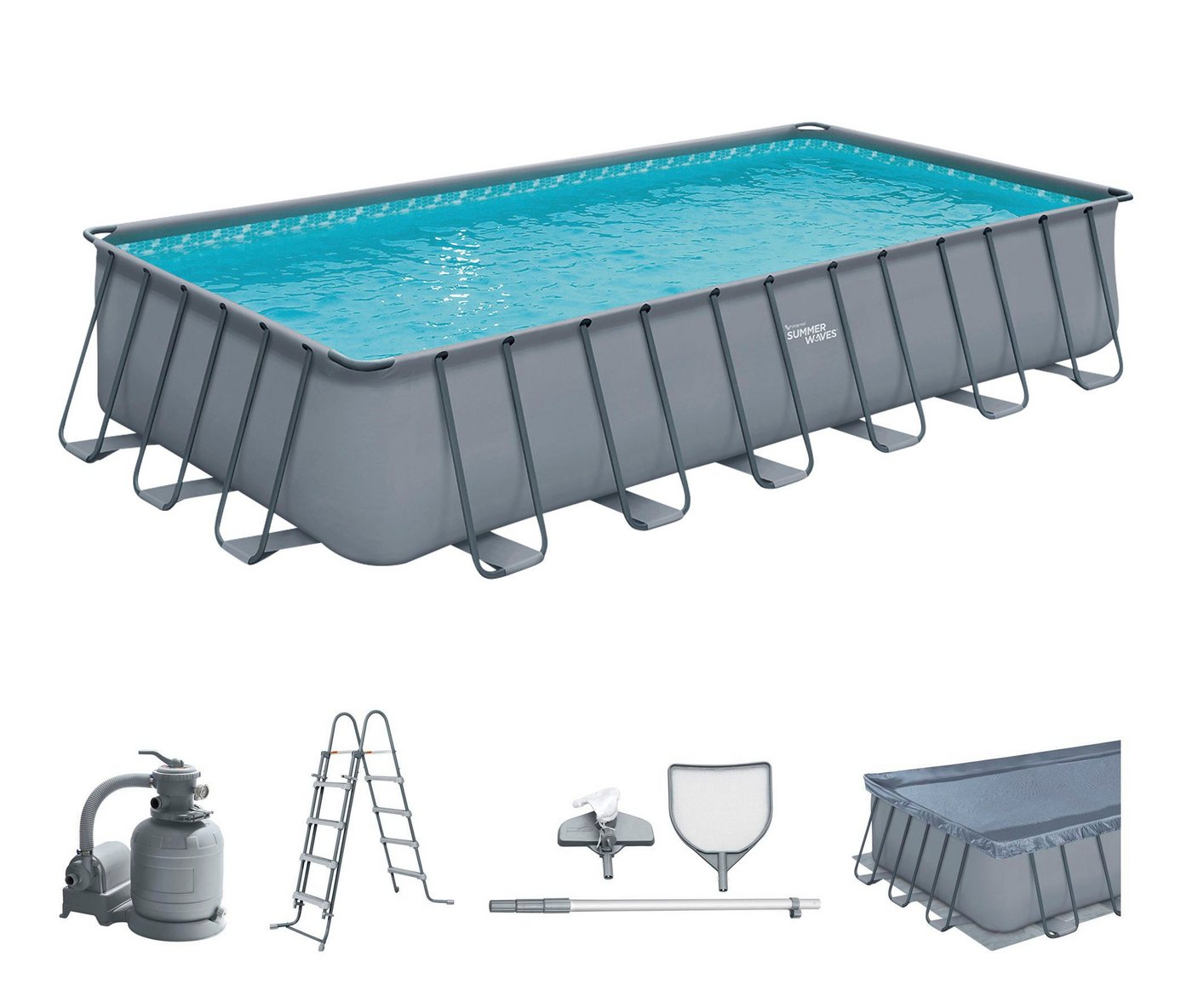 SummerWaves Framepool Elite (Set, 6-tlg), BxLxH: 366x732x132 cm von SummerWaves