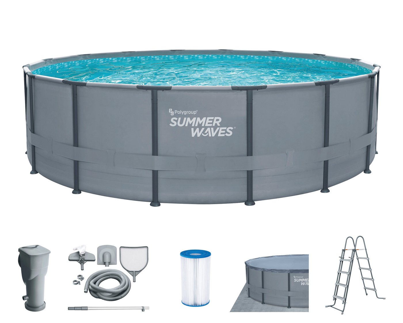 SummerWaves Framepool Elite (Set, 7-tlg), ØxH: 488x122 cm von SummerWaves