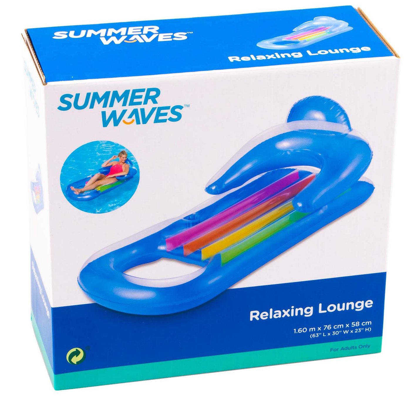 SummerWaves Luftmatratze Summer Waves Entspannungsliege Relax Luftmatratze von SummerWaves