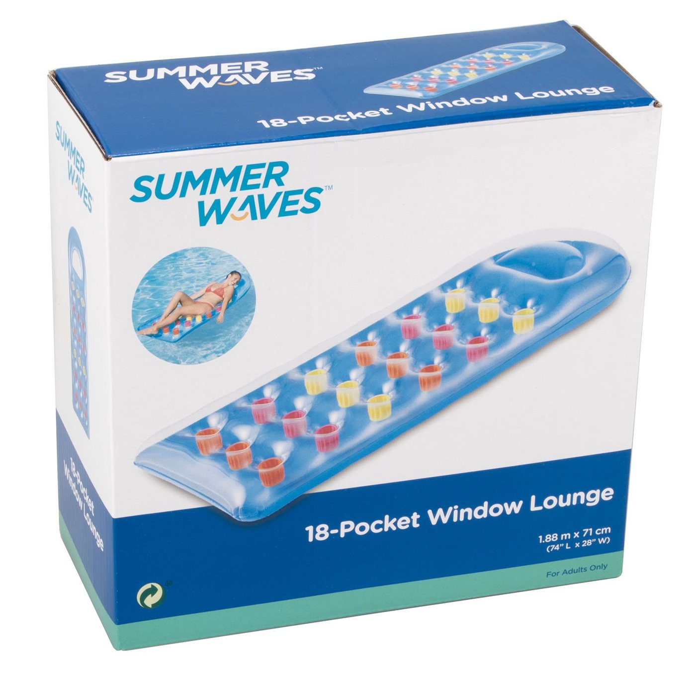 SummerWaves Luftmatratze Summer Waves Luftmatratze mit Fenster - Farbe: Blau von SummerWaves