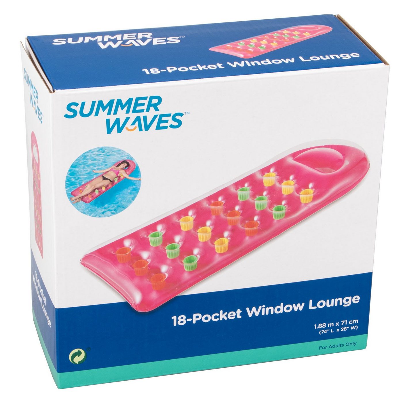 SummerWaves Luftmatratze Summer Waves Luftmatratze mit Fenster - Farbe: Rosa von SummerWaves