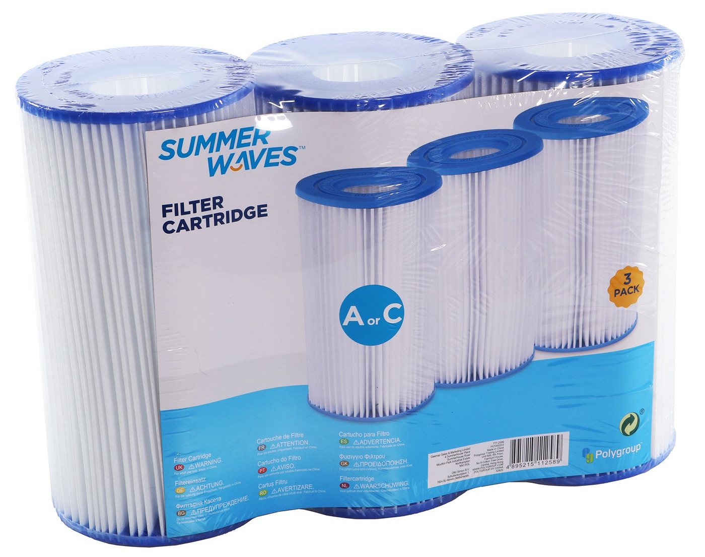SummerWaves Pool-Filterkartusche Summer Waves Filterpatrone 3er Pack Typ A/C von SummerWaves