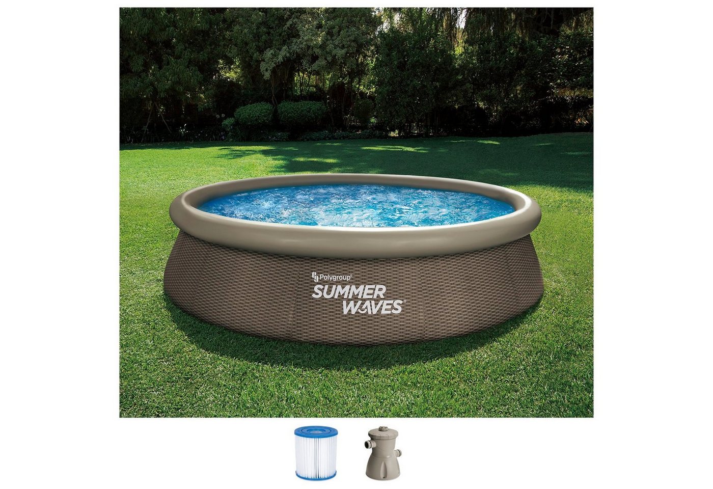 SummerWaves Quick-Up Pool (Set, 3-tlg), ØxH: 366x76 cm von SummerWaves