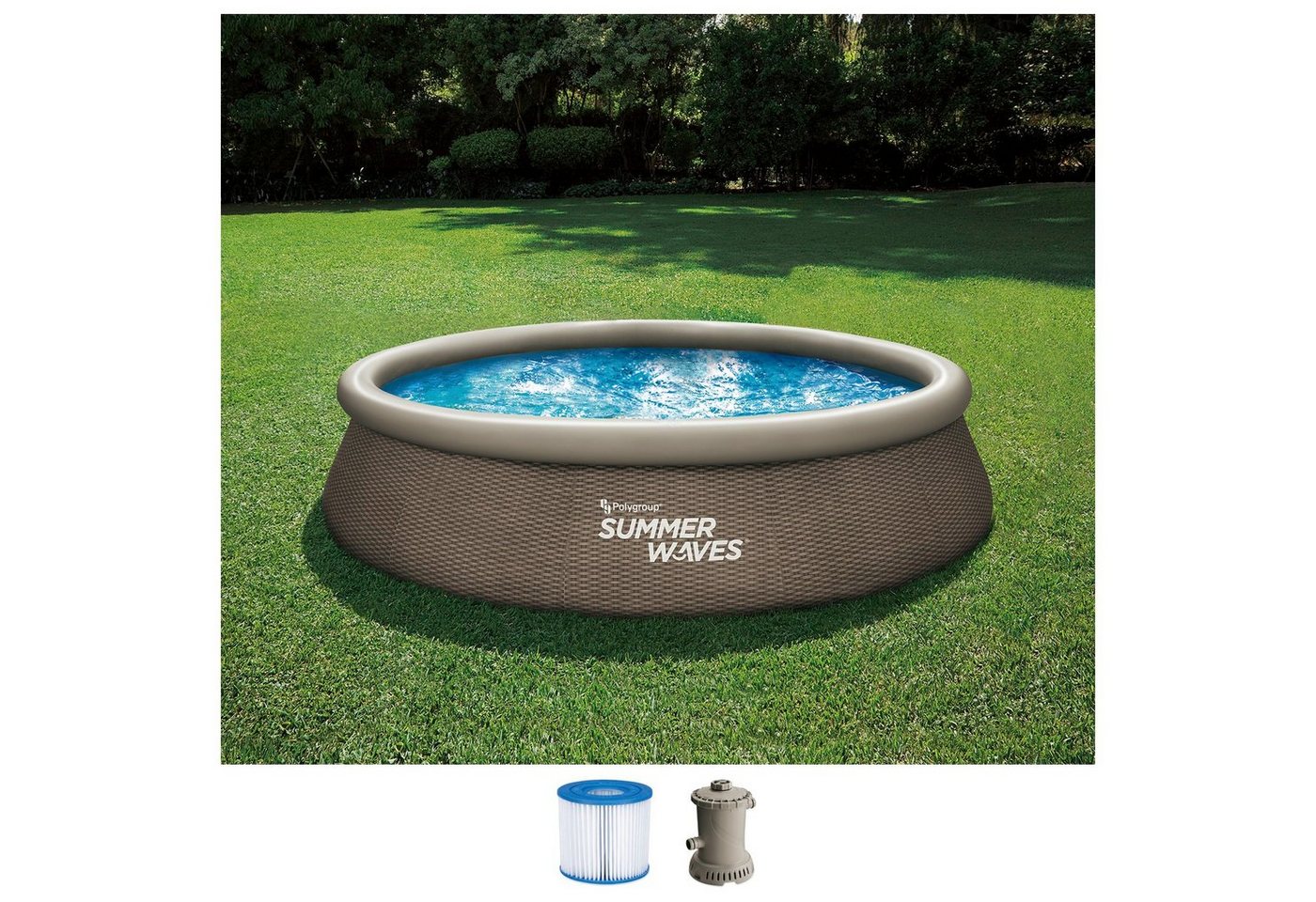 SummerWaves Quick-Up Pool (Set, 3-tlg), ØxH: 396x84 cm von SummerWaves