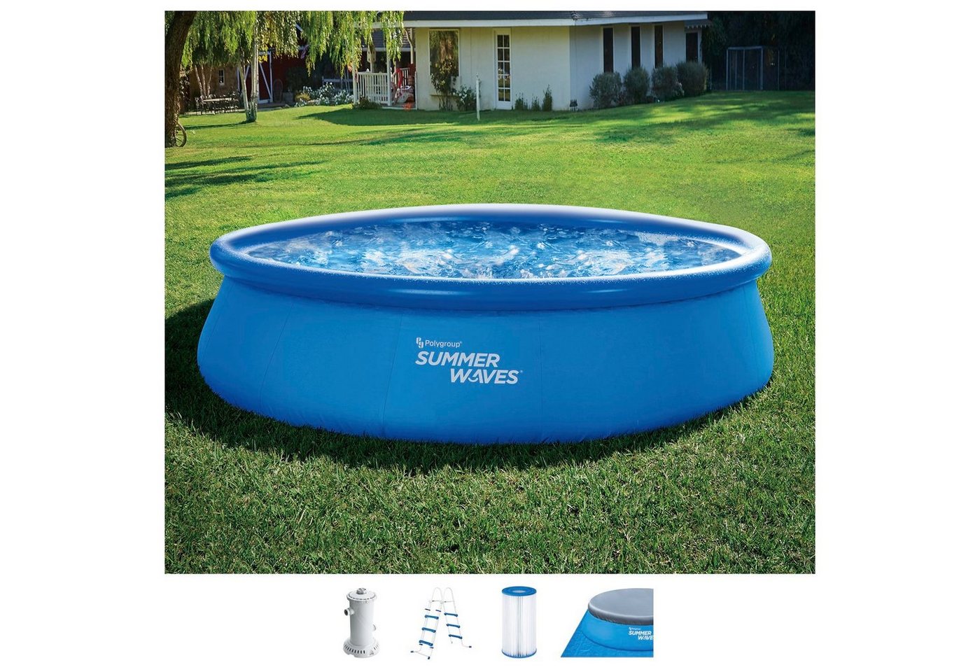 SummerWaves Quick-Up Pool (Set, 6-tlg), ØxH: 457x107 cm von SummerWaves