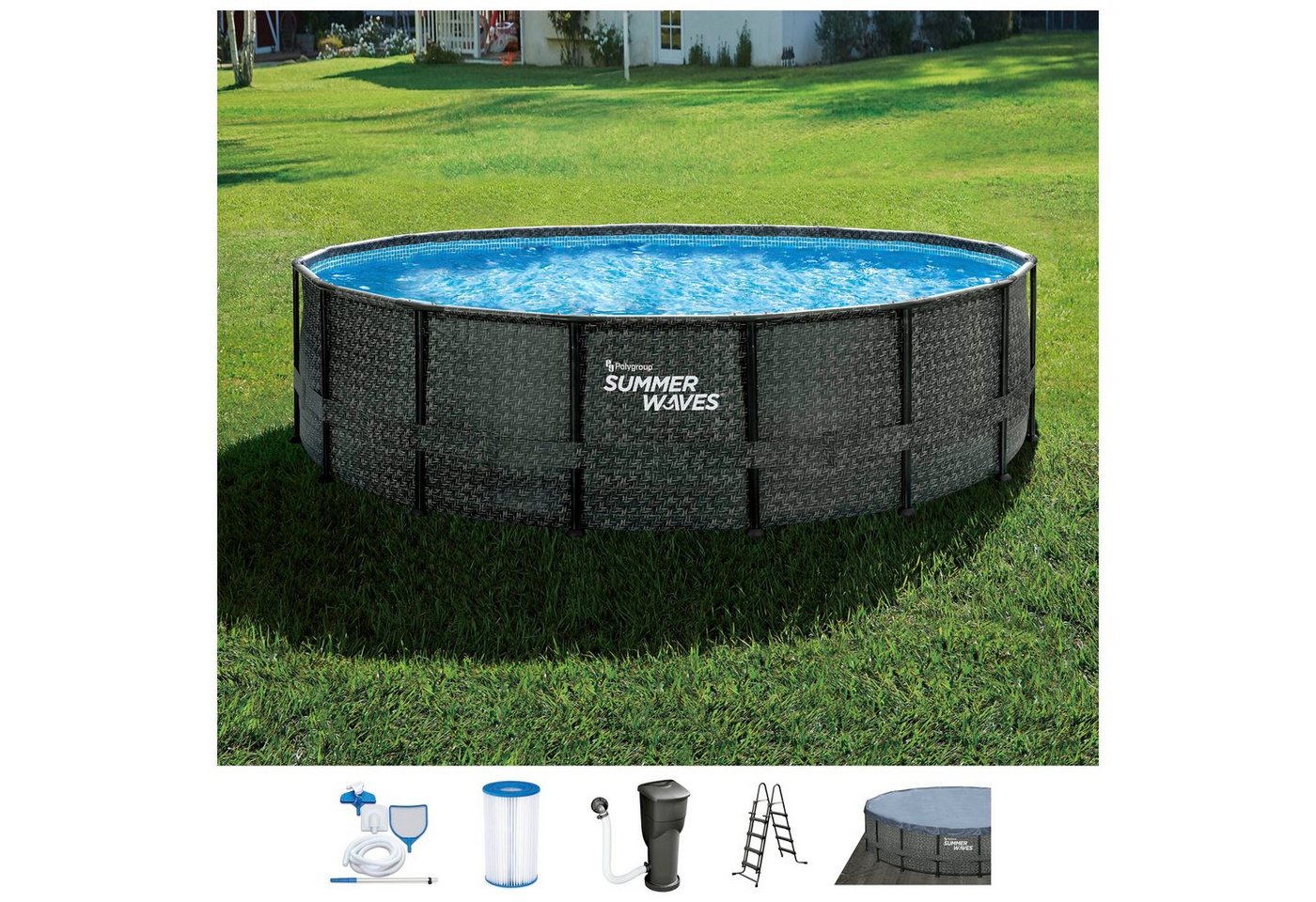 SummerWaves Framepool Elite (Set, 7-tlg), ØxH: 488x122 cm von SummerWaves