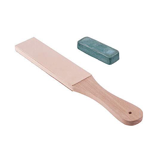 Messer Schaerfer Set Leder Schaerfen Streichriemen Handgemacht Rasiermesser Polier Brett Und Polier Wachs Leder Paste von Summerwindy