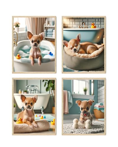 Summit Designs Chihuahua Badezimmer Poster - Chihuahua Geschenke, Chihuahua Dekor, Chihuahua Wandkunst, Chihuahua Kunst Wanddekoration, Chihuahua Bilder für Wände, Chihuahua Liebhaber Geschenke für von Summit Designs