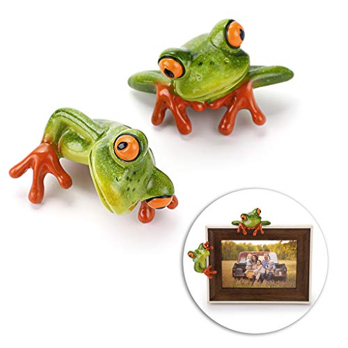 Sumnaconfr Sumnacon 2 Stück Harz Frösche Dekor Büro Schreibtisch Spielzeug Frosch für Computer Monitor Schreibtisch Dekoration Front und Seite Stil von Sumnaconfr