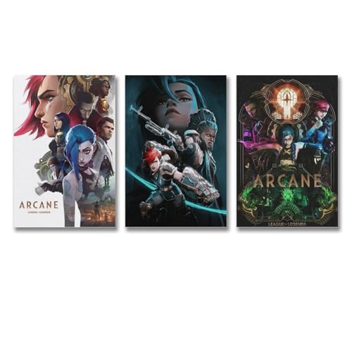 A Set Of 3 Arcane Poster Comic Action Adventure Vintage Comics Poster Für Zimmer, Ästhetische Leinwand-Wandkunst, Schlafzimmer-Dekor Poster 12x18inch(30x45cm)-3pcs von Sumooa