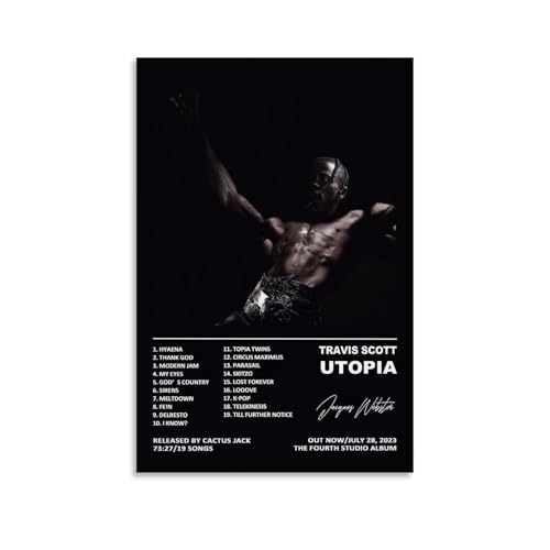 Travis Poster Scott Music Rapper Singer Album Cover Poster Für Zimmer, Ästhetische Leinwand-Wandkunst, Schlafzimmer-Dekor Poster 16x24inch(40x60cm) von Sumooa