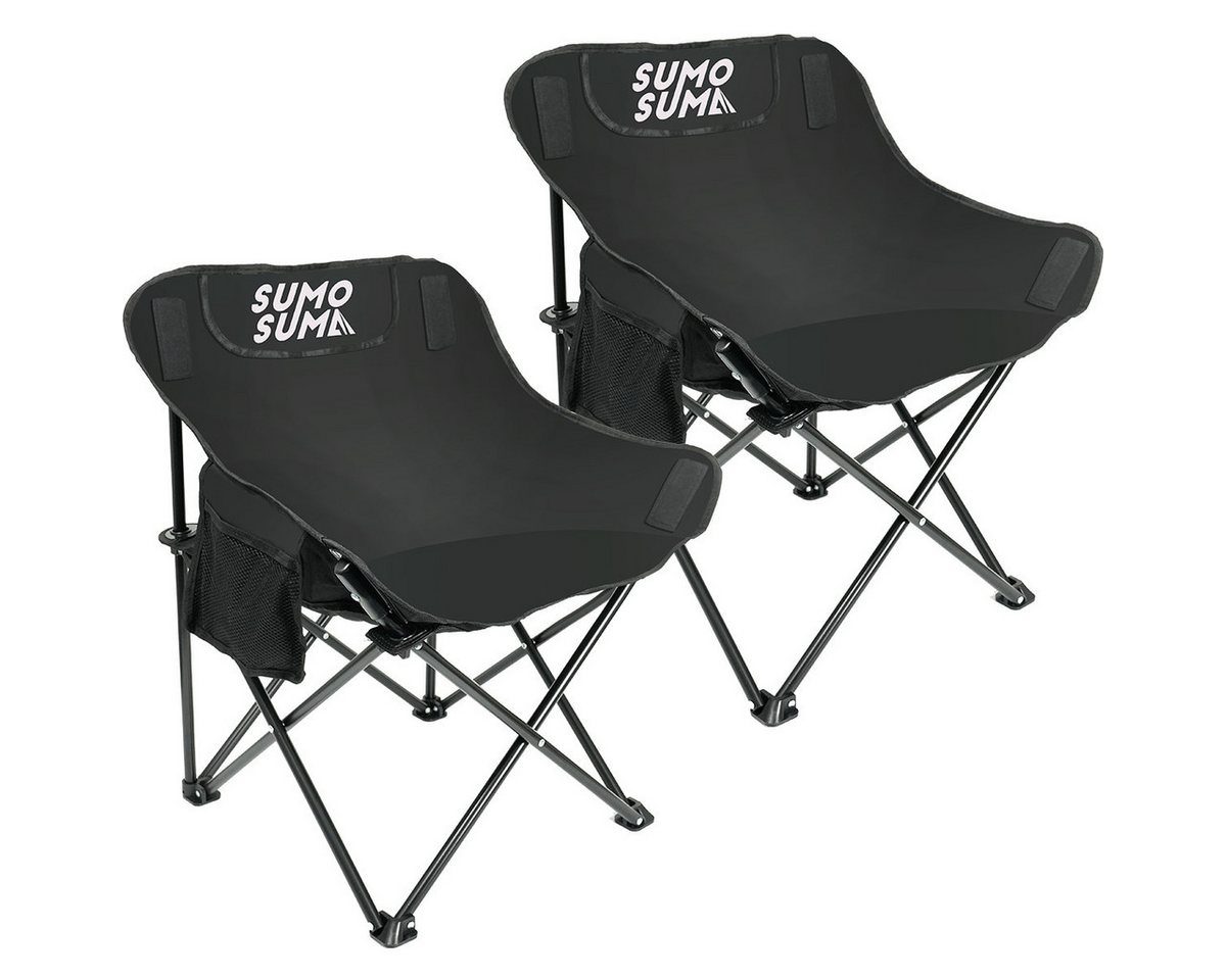 Sumosuma Campingstuhl Faltbar Camping Stuhl, Klappstuhl bis 160 kg, aus 600D Oxford-Gewebe (2 St), Mit hoher Rückenlehne, Tragegriff und Seitentasche von Sumosuma
