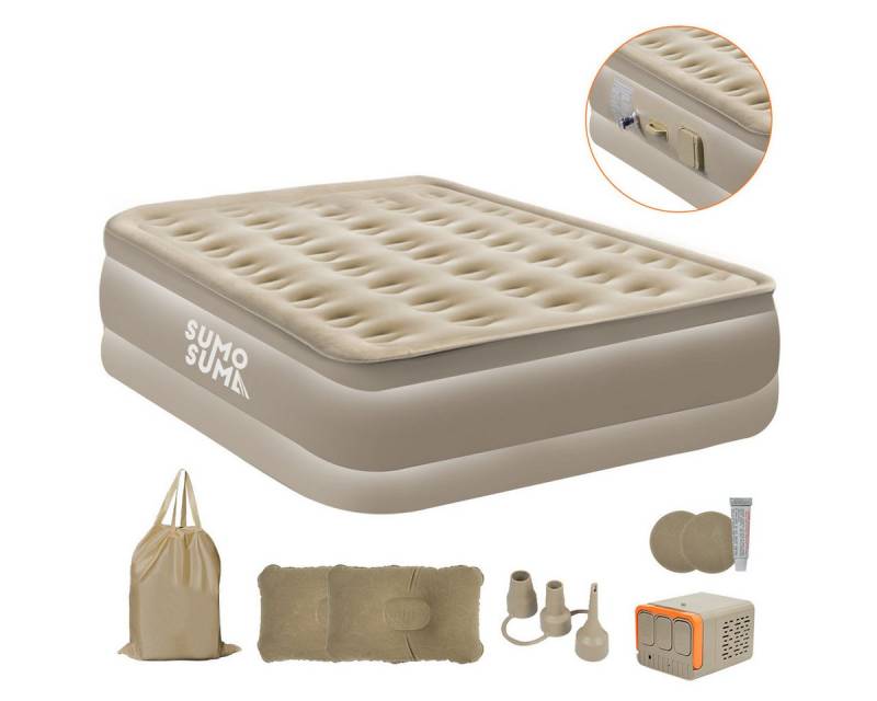 Sumosuma Luftbett Luftmatratze Selbstaufblasend, Aufblasbare Matratze für 2 Person, (200 x 148 x 40 cm), mit eingebauter elektrischer Pumpe, für Camping oder Heimgebrauch von Sumosuma