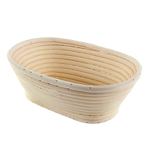 Sumshy Gärkörbchen klein Oval, 15 * 8 * 5CM, Garkörbchen für Brot [ Hergestellt aus 100% handgefertigtem Natur-Rattan-Rohr & ohne Bleichprozess ] - 100% Natur-Rattan von Sumshy