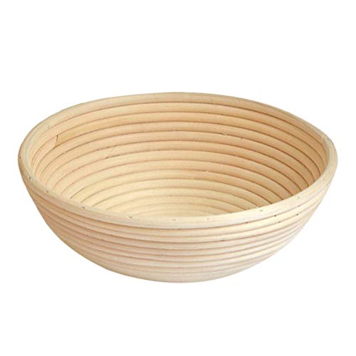 Sumshy Gärkörbchen klein rund, Ø 18 cm, Höhe 9 cm, Garkörbchen für Brot 200g [ Hergestellt aus 100% handgefertigtem Natur-Rattan-Rohr & ohne Bleichprozess ] von Sumshy