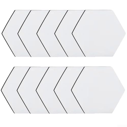 10 Stück leere Getränkeuntersetzer in mehreren Formen für individuelle Designs zu Hause oder im Büro (Hexagon-Form) von Sumsoctober
