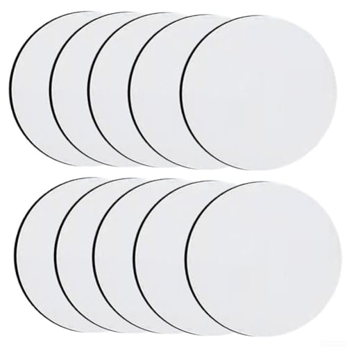 10 Stück leere Getränkeuntersetzer in mehreren Formen für individuelle Designs zu Hause oder im Büro (rund) von Sumsoctober