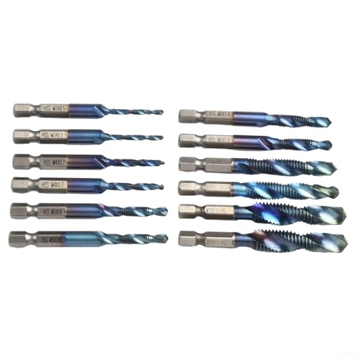 12-teiliges HSS-Gewindebohrer-Set mit Sechskantschaft für M3-M10 mit 1/4-Zoll-Schnellwechsel-Design für Metall, Holz, Kunststoff 12-teiliges HSS-Gewindebohrer-Set mit Sechskantschaft für M3-M10 mit 1/4-Zoll-Schnellwechsel-Design für Metall, Holz, Kunststoff von Sumsoctober