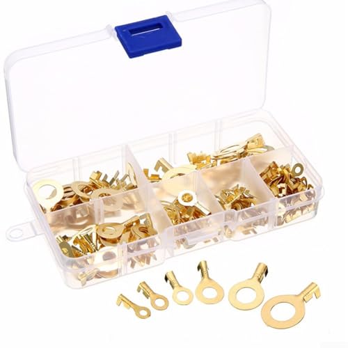 150-teiliges Messing-Ring-Ösenklemmen-Set mit M10-Größen für elektrische Verkabelungsprojekte mit kompakter, transparenter Aufbewahrungsbox 150-teiliges Messing-Ring-Ösenklemmen-Set mit M10-Größen für elektrische Verkabelungsprojekte mit kompakter, transparenter Aufbewahrungsbox von Sumsoctober
