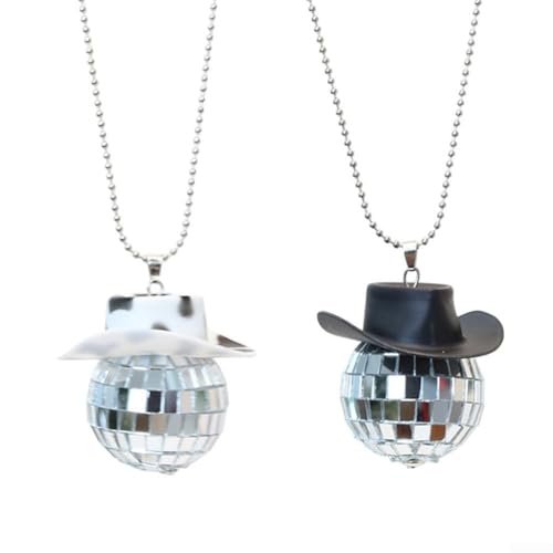 2 Stück hängende Accessoires für Auto und Party Dekorationen mit Discokugel-Design, geeignet für Rückspiegel oder Heimdisplay (C) von Sumsoctober