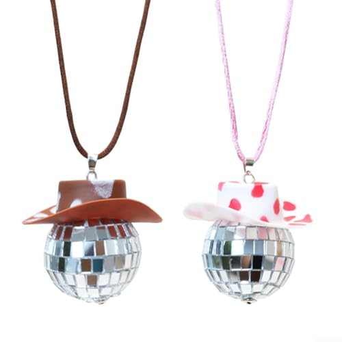 2 Stück hängende Accessoires für Auto und Party Dekorationen mit Discokugel-Design geeignet für Rückspiegel oder Heimdisplay (A) von Sumsoctober