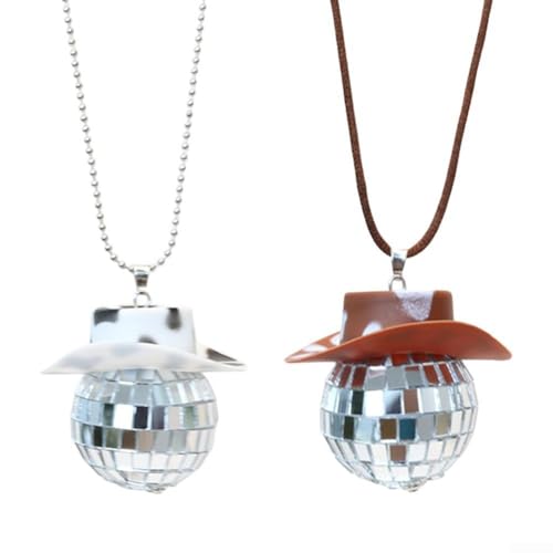 2 Stück hängende Accessoires für Auto und Party Dekorationen mit Discokugel-Design geeignet für Rückspiegel oder Heimdisplay (B) von Sumsoctober