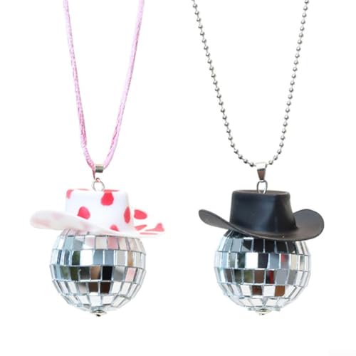 2 Stück hängende Accessoires für Auto und Party Dekorationen mit Discokugel-Design geeignet für Rückspiegel oder Heimdisplay (D) von Sumsoctober