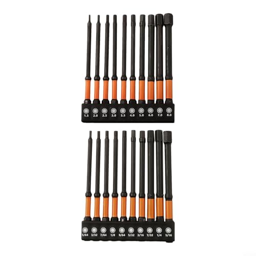 20-teiliges Sechskant-Schraubendreher-Bit-Set mit Magnet, 1/4-Zoll-Schaft, 100 mm lang, für Reparaturen zu Hause und Automobilarbeiten (B) von Sumsoctober