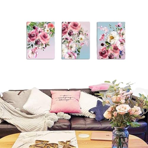 3 Stück rosa weiße Blumen Leinwand Wandkunst für Schlafzimmer Frau Wanddekoration ungerahmt Triptychon Kunstwerk für Wohnzimmer Arbeitszimmer Korridor 3 Stück rosa weiße Blumen Leinwand Wandkunst für Schlafzimmer Frau Wanddekoration ungerahmt Triptychon Kunstwerk für Wohnzimmer Arbeitszimmer Korridor von Sumsoctober