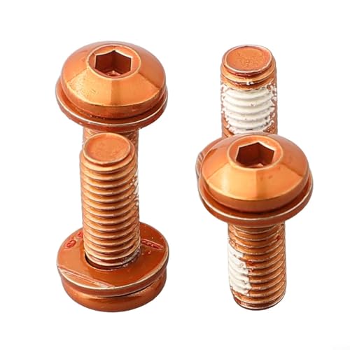 4 Stück M5 x 12 Schrauben aus legiertem Stahl für Fahrrad-Flaschenhalter-Installation (orange) von Sumsoctober