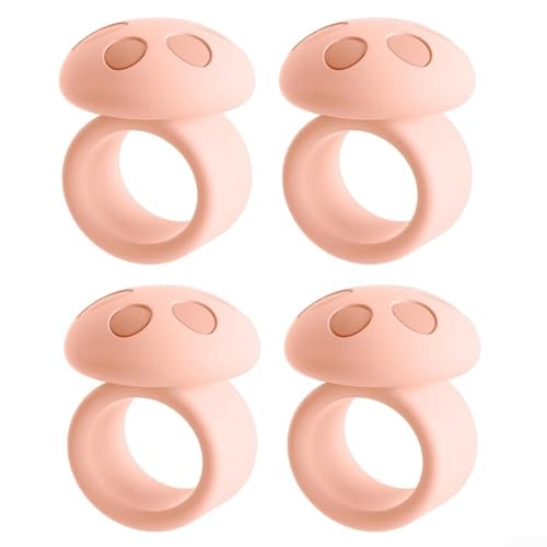 4 Stück Silikon-Türgriff-Stopper, geräuschdämpfende Pads für Türschutz und Wandsicherheit (Rosa) von Sumsoctober