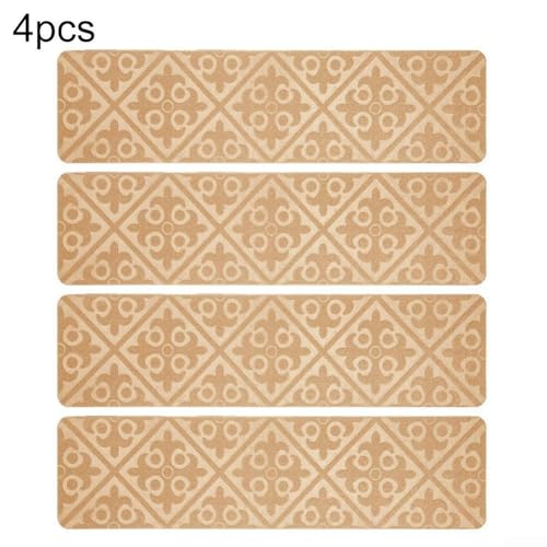 4 rutschfeste Stufenmatten für besseren Halt auf Treppen, leicht waschbar und wiederverwendbar (Beige) von Sumsoctober