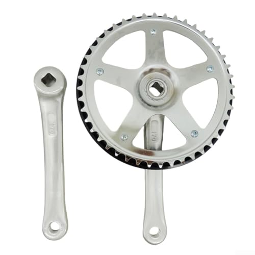 44T faltbares Fahrrad-Kettenblatt und 170 mm Kurbelgarnitur mit Vierkantloch für Singlespeed oder variable Geschwindigkeit Installation (Kurbelgarnitur + 110 BB) von Sumsoctober