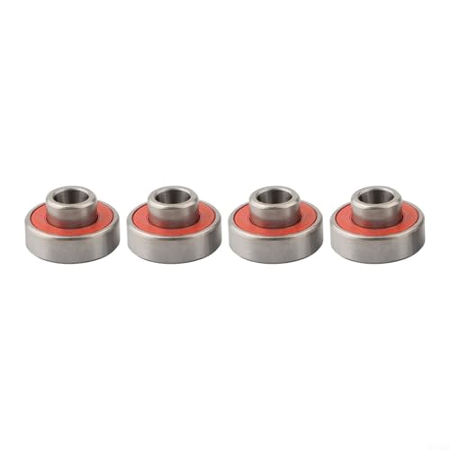 6082RS Integriertes Lager ABEC11, Langplatten-Design, geeignet für Skaten und Motoranwendungen, 8 mm Bohrung, 34.000 U/min, Packung 4/8 (Rot 4 Stück) von Sumsoctober