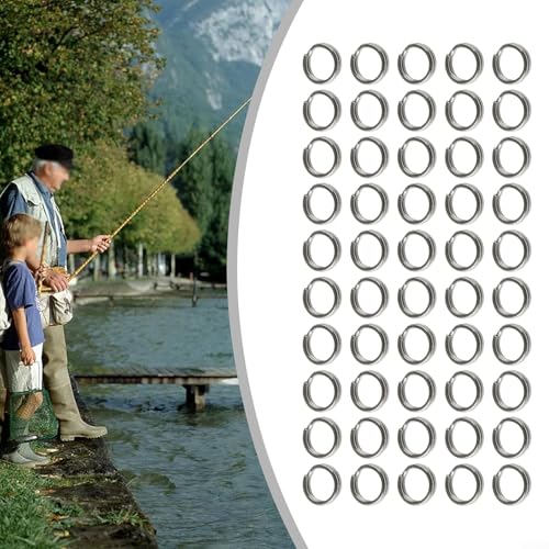 Angel-Spaltring, Doppelspaltring, Schnappverbinder aus Edelstahl für sichere Köder- und Takelageanwendungen (7 mm) von Sumsoctober