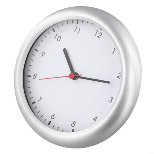 Badezimmer-Wanduhr, wasserdicht, staubdicht, selbstklebend, ohne Bohren, moderner Kunststoff, 17,2 cm, Weiß Badezimmer-Wanduhr, wasserdicht, staubdicht, selbstklebend, ohne Bohren, moderner Kunststoff, 17,2 cm, Weiß von Sumsoctober