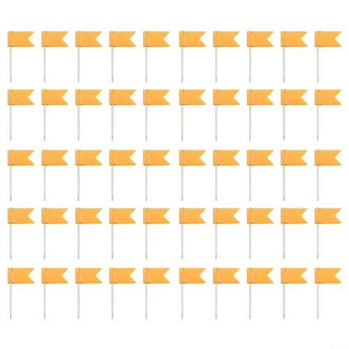 Bunte Flaggen-Reißzwecken, 50 Stück, für effektives und dekoratives Papiermanagement auf Pinnwänden (orange) von Sumsoctober