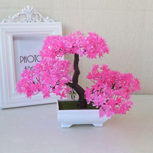 Charmante Mini-Bonsai-Kiefernpflanzen, ideal für Heimdekoration oder Hochzeitsarrangements, kein Gießen erforderlich (Rosa) von Sumsoctober