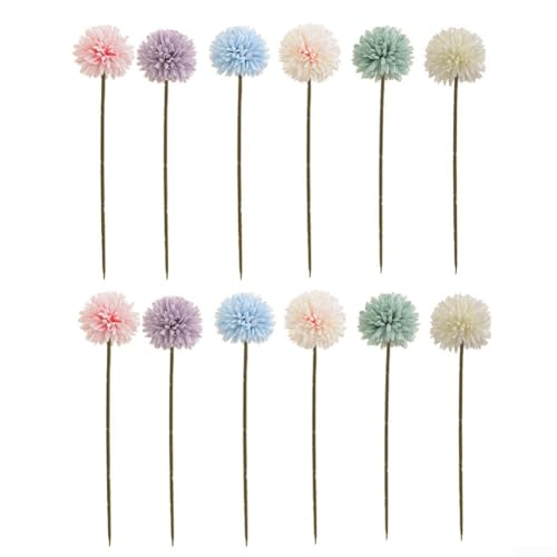 Chrysanthemen Seidenblumen-Set, 12-teilig, für Tisch und Regal, Höhe 32 cm (gemischte Farben) von Sumsoctober