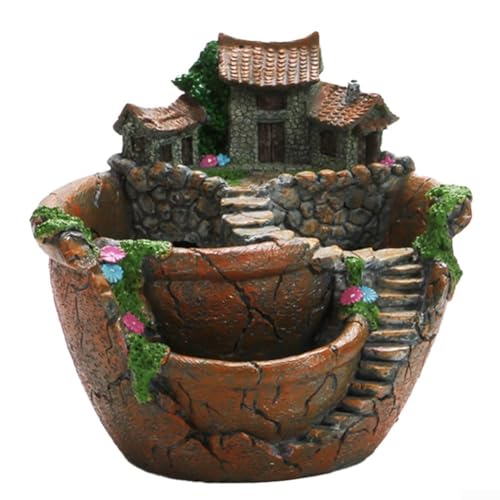 Creative 17 5 x 17 x 16 cm Garten-Blumentopf mit Multi-Raum-Design zum Bepflanzen entzückender Miniaturgärten (orange) von Sumsoctober